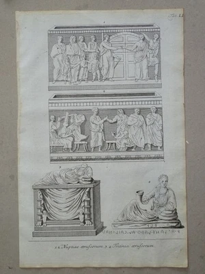 Nuptiae Hochzeitsfest Antike Museum Etruscum Montfaucon EA Gori Kupferstich 1770 - Bild 1 von 2