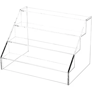Plymor Acrylic 4-Step Open Front Display Stairs, 10.5" W x 7.25" D x 7.25" H - Picture 1 of 1
