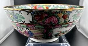Vintage Antique Chinese Famille Rose Medallion Canton Porcelain Bowl Large 10" - Picture 1 of 4