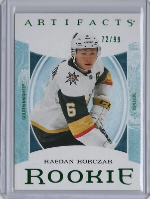 2022-23 Upper Deck Artifacts Kaedan Korczak Rookie 72/99 - Golden Knights - Image 1 of 2