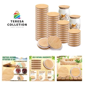 40 Pcs Yogurt Jar Lids Yogurt Bamboo Wooden Lids Set Compatible with Oui Jars... - Picture 1 of 8