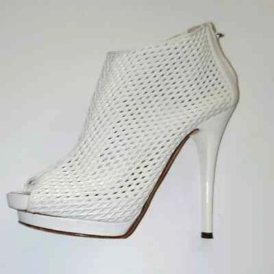 Giuseppe Zanotti White Mesh Bootie - Image 1 of 4
