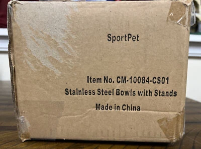 Cuencos de comida y agua SportPet SM para perros o gatos tazones elevados de acero inoxidable nuevos marrón Foto 1 de 4