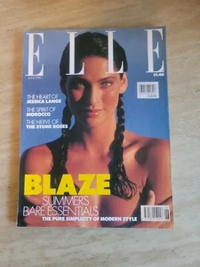 ELLE FASHION MAGAZINE- JUNE 1990, JESSICA LANGE ANDY, GOLDSWORTTHY MOROCCO - Picture 1 of 7