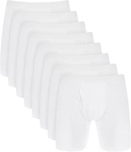 CLUB ROOM MEN'S 8 PACKS COZY BOXER BRIEFS UNDERWEAR | WHITE | SMALL - Picture 1 of 1