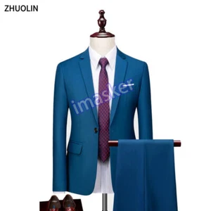 Suits Men 2 Set Wedding 3 Pieces Jackets Vest Pants Formal Coats Costume - Picture 1 of 44