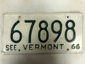 1966 See VERMONT License Plate 67898 - Picture 1 of 1