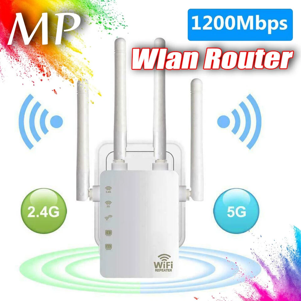 1200Mbit/s WIFI Range Extender Internet Booster Router WLAN Repeater Verstärker - Bild 1 von 4