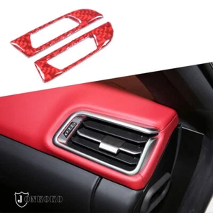 Cubierta de moldura de botón de polea de salida de aire lateral de carbono rojo para Maserati Ghibil 2014-22 - Imagen 1 de 10