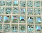 Swarovski Crystal 5601 8mm cube beads, Light Azore AB, (4 pcs)
