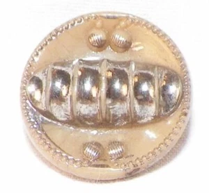 Caramel Glass Button Silver Coil Self Shank Art Deco #33 - Picture 1 of 4