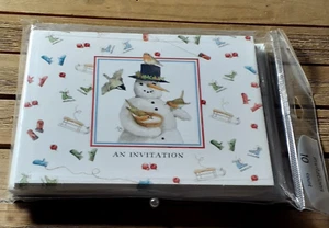 Hallmark Einladungen von Marjolein Bastin Natur Skizzenbuch Schneemann 10ct - Bild 1 von 4