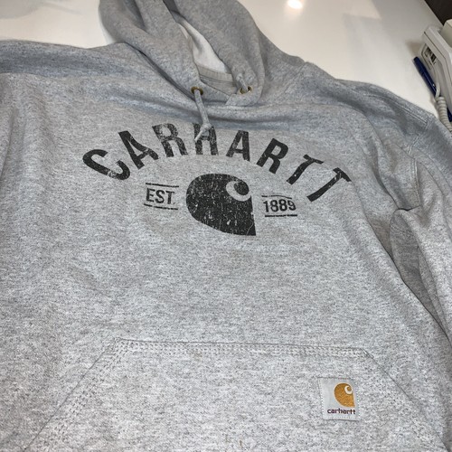 VETEMENTS UOMO 2XL Felpa con cappuccio Carhartt 103862 robusta abbigliamento da lavoro grafica grigio
