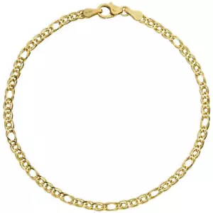 3mm Zwillings-Panzerarmband Armband Armschmuck aus 585 Gold Gelbgold 19cm - Bild 1 von 4