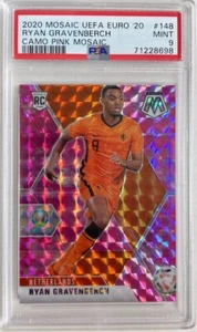 2020 Mosaik UEFA EURO '20 #148 Ryan Gravenberch tarnfarben rosa Mosaik PSA 9 Rookie  - Bild 1 von 2