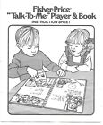 Vintage Fisher Price FP Talk To Me Player - Instruction Sheet Only