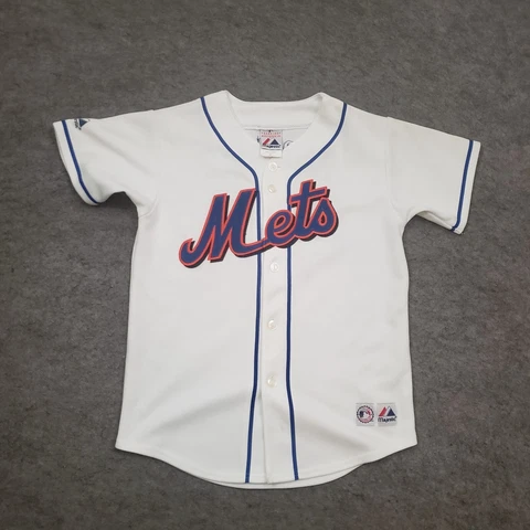 VINTAGE New York Mets Jersey Boys Medium Shirt White Martinez #45 MLB Baseball * Cover