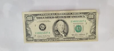 1985 One Hundred Dollar Bill $100, Federal Reserve Note, Serial # G48221227A - Image 1 of 2