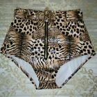 Sexy Lady Faux Leather Shorts High Waist Belts Leopard Punk Rock Dance Hot Pants