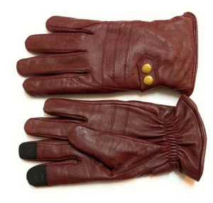Men's Genuine Sheep Leather Winter Dress, Driving, Texting Gloves with Fleece - Picture 1 of 41