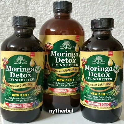 Organic MORINGA DETOX LIVING BITTERS By Essential Palace 5 in 1, Made In USA - Image 1 of 4