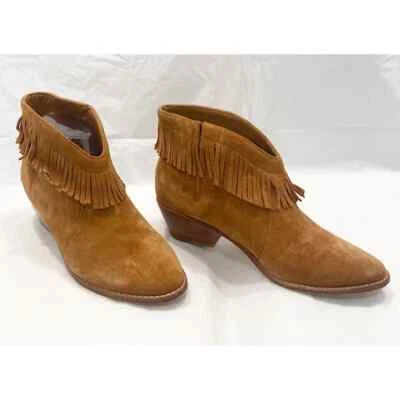JOIE Makena Suede Fringe Ankle Boots Booties Shoe Camel Tan Sz 37.5/6 US - Image 1 of 4