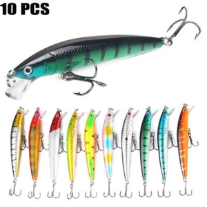 10 Stück Angelköder Elritzenköder Crankbaits Jerkbait Posten Haken Köder Barsch Tackle - Bild 1 von 7