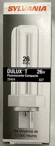 Sylvania 20454/20752 CF26DT/827 CFL 26W T4 Triple 2-Pin GX24d-2 2700k Warm White - Picture 1 of 4