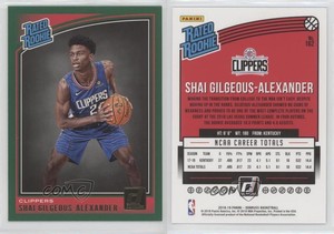 2018 Panini Donruss Rated Rookies Green Flood Shai Gilgeous-Alexander Rookie RC