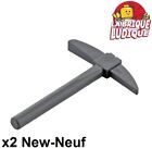 Lego 2X Minifig Utensil Pickaxe Dark Grey/Dark Bluish Gray 3841 New