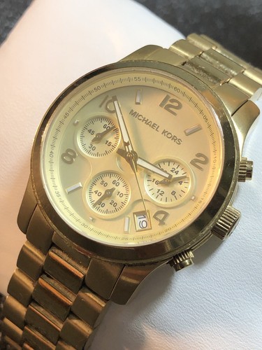 Orologio Donna Michael Kors Cronografo MK5055 Donna Tono Oro Batteria Nuova