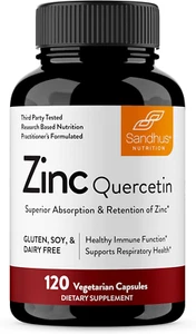 Sandhu’S Zinc Quercetin 120 Vegetarian Capsules – Zinc Supplements  - Picture 1 of 12