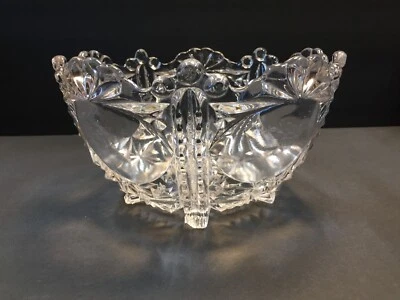 Frutero vintage de vidrio transparente con pies 8-1/2" Foto 1 de 4