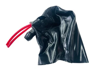 Latex gummi mask 15cm long nose tueb mouth breath gag 0.4mm cusotm made - Picture 1 of 6