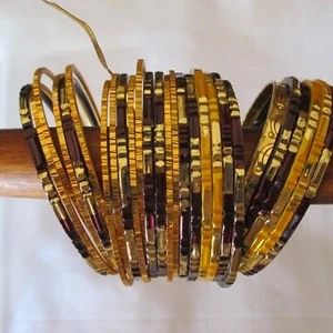 BUNCH Of SOPHESTICATED Bangle Fabulous BRACELETS FOR Sari DRESS Outfit 2.5" - Picture 1 of 2
