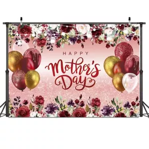 8x6ft Happy Mother's Day Backdrop Mother's Day Backdrop Mother's Day Balloon ... - Picture 1 of 7
