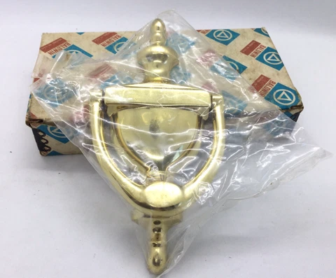 Vintage Brass Baldwin No.300 Solid Forged Brass Door Knocker Made In USA NOS Cover