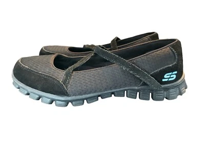 SKECHERS Black Womens 8 Med EZ Flex 2 Mary Jane Sneakers Suede Sport Shoes - Image 1 of 4