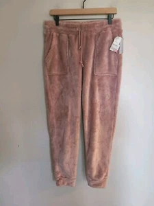 RM Cozie By Pink Rose Lounge Casual Plush Jogger Pants Pink Size L NWT - Picture 1 of 5