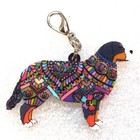 Bernese Mountain Dog Flat Acrylic Double-Sided Purse Charm Zipper Pull Jewelry