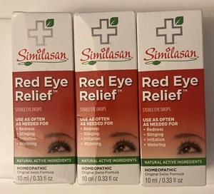 3x Similasan Red Eye Relief 0.33oz DISCONTINUED Damage Box Exp 08/25 - Picture 1 of 5