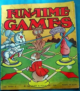 FUN-TIME GAMES George L Carlson 1937 Platt & Munk 3500C HORSE-PLAY~APPLE PICKING - Picture 1 of 5