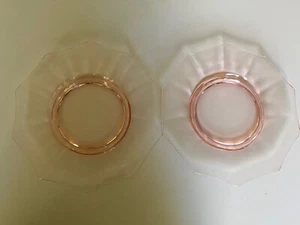 Vintage Cambridge Decagon Set of 2 Pink Depression Glass Side Salad 7" Plates  - Picture 1 of 3
