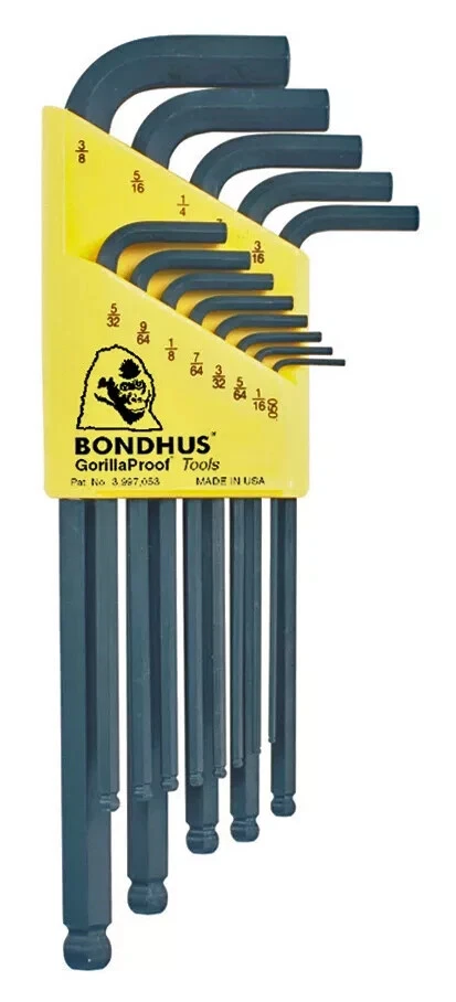 BONDHUS Hex Ball End BallDriver® Long Arm L-Wrench Set 13pc  #10937 .050-3/8" - Image 1 of 1