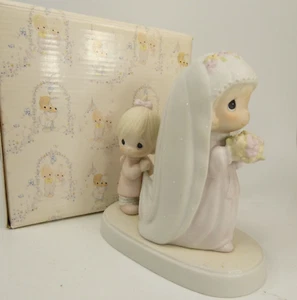 Precious Moments "God Bless The Bride" Figurine 1982 flower girl E2832 QCJ6K - Picture 1 of 12