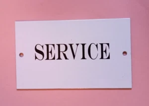 PLAQUE DE PORTE EMAILLEE - " service " EMAIL VERITABLE GARANTI MADE IN FRANCE - Picture 1 of 1