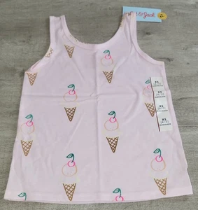 Camiseta sin mangas Cat & Jack rosa claro suave conos de helado cereza talla XS 4-5 NUEVA CON ETIQUETAS - Imagen 1 de 4