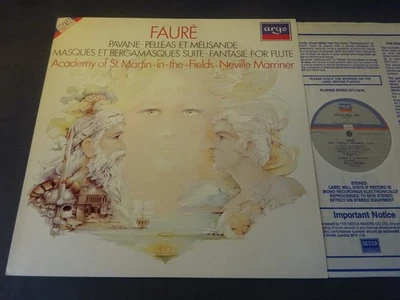 NM FAURE - PAVANE / PELLEAS ET MELISANDE etc LP, ASMF, Marriner, ARGO ZRDL 1003 - Image 1 of 4