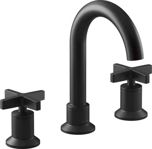 KOHLER Premis  8" Widespread Bathroom Faucet w/ Cross Handles Matte Black New OB - Picture 1 of 14