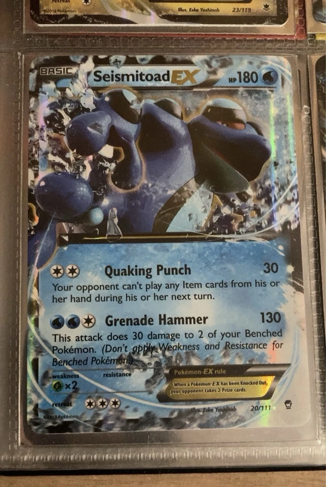 2014 Pokémon XY Furious Fists 20/111 Seismitoad EX Mint - Image 1 of 1